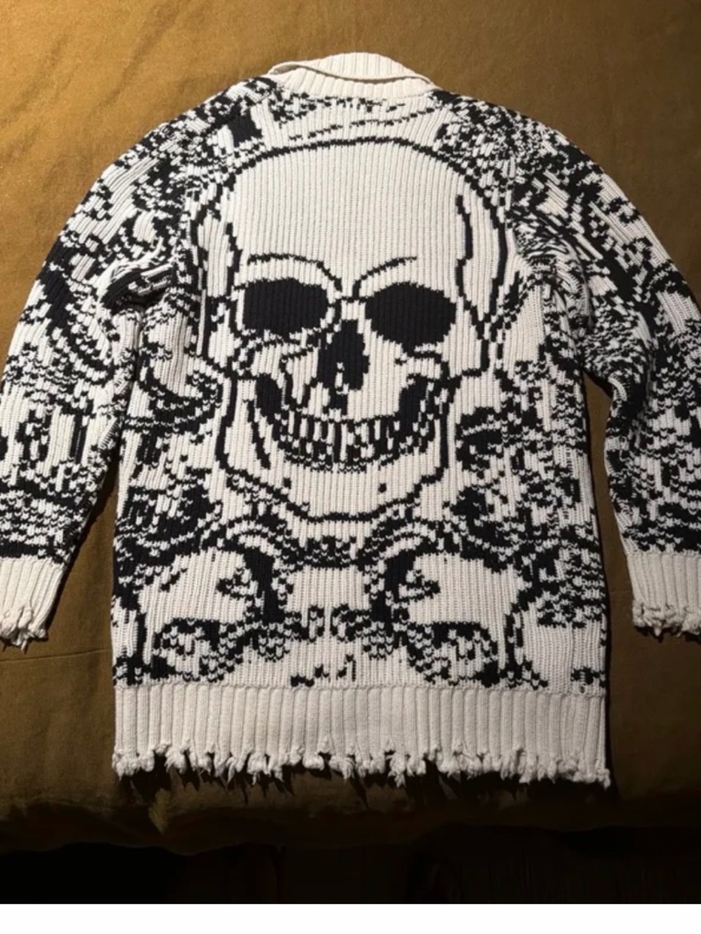 Philipp Plein Men's Black & White Skull Knit Sweater NEW